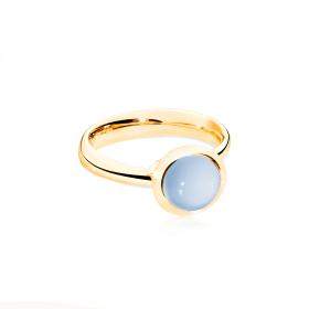 Tamara Comolli BOUTON Ring small Chalcedony blue R-BOU-s-ChBl-yg