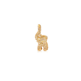 Gelbgold, Halsschmuck, Ole Lynggaard Copenhagen Elephant Anhänger mit Diamant-Pavé, Ref: A1384-410