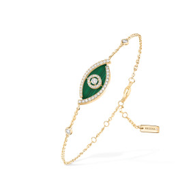 Gelbgold, Armschmuck, Messika Lucky Eye Armband Malachit, Ref: 12888-YG