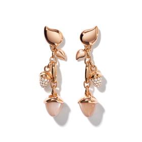 Tamara Comolli MIKADO Ohrringe Dangling 2 Acorns 'Camel' mit Diamant Pavé  E-M-d-2-Cam-p-rg