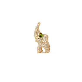         Gelbgold, Halsschmuck, Ole Lynggaard Copenhagen Elephant Anhänger groß mit Diamant-Pavé A2881-401