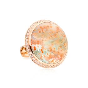 Tamara Comolli OCEAN JASPER Ring large mit Champagne Diamanten Pavé  R-OJ-l-pD-rg