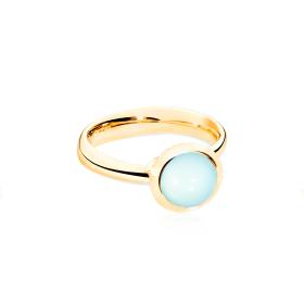 Tamara Comolli BOUTON Ring small Aqua Chalcedony R-BOU-s-ChAq-yg
