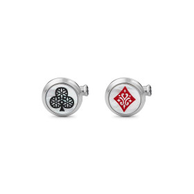 Edelstahl, Armschmuck, Montblanc Meisterstück Tribute to the Book Around the World in 80 Days Ace of Club & Ace of Diamond Manschettenknöpfe, Ref: MB128387