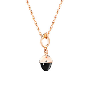 Roségold, Halsschmuck, Tamara Comolli MIKADO Flamenco Anhänger mit Onyx, Ref: P-MFL-Onyx-rg