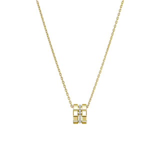 Gelbgold, Halsschmuck, Chopard Ice Cube Anhänger mit Halskette, Ref: 797005-0003