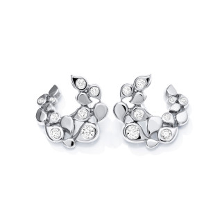 Weißgold, Ohrringe, Tamara Comolli SNOWFLAKES Hoop Classic alternating Earrings, Ref: E-SF-Ho-Cl-alt-wg