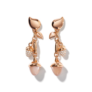 Roségold, Ohrringe, Tamara Comolli MIKADO Ohrringe Dangling 2 Acorns 'Camel', Ref: E-M-d-2-Cam-p-rg