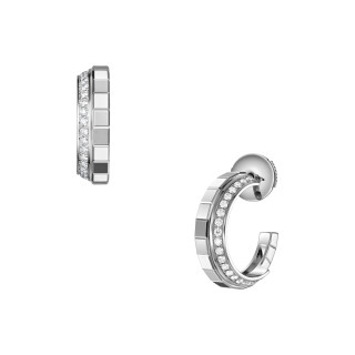 Weißgold, Ohrringe, Chopard Ice Cube Creolen, Ref: 837008-1001