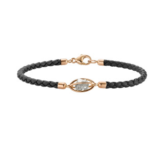 Roségold, Armschmuck, Leo Wittwer Rough Cut® Leder Armband, Ref: 62-1010973-9100--w