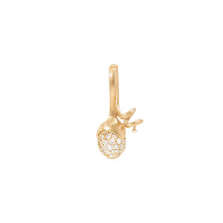 Gelbgold, Halsschmuck, Ole Lynggaard Copenhagen Lotus Sprout Anhänger mit Diamant-Pavé, Ref: A2663-402