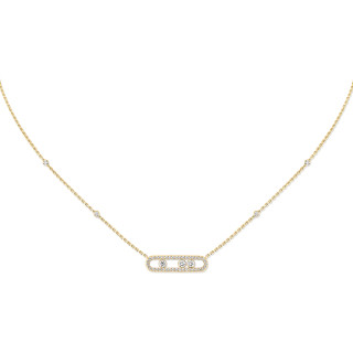 Gelbgold, Halsschmuck, Messika Move Classique Baby Pavé Halskette, Ref: 04322-YG