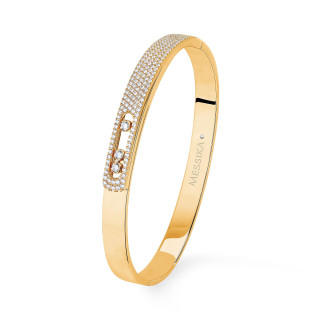 Gelbgold, Armschmuck, Messika Bangle Move Noa Pavée Armspange, Ref: 06371-YG