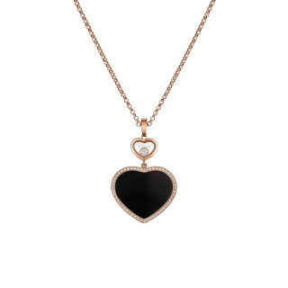 Roségold, Halsschmuck, Chopard Happy Hearts Anhänger mit Halskette, Ref: 79A075-5291