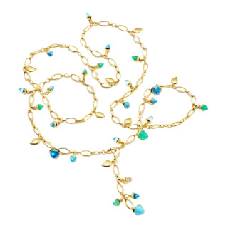 Gelbgold, Halsschmuck, Tamara Comolli MIKADO  Halskette 'Lagoon' mit Diamant-Pavé, Ref: N-M-100-Lag-p-yg
