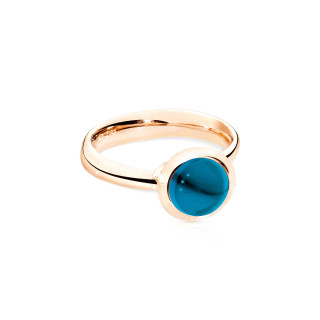 Roségold, Ringe, Tamara Comolli BOUTON Ring Small mit London Topas, Ref: R-BOU-s-ToLo-rg