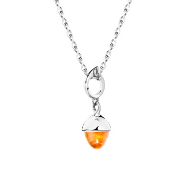         Weißgold, Halsschmuck, Tamara Comolli MIKADO Flamenco Anhänger mit Mandarin-Granat
