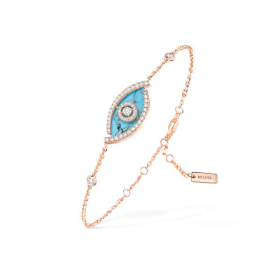         Roségold, Armschmuck, Messika Lucky Eye Armband Türkis