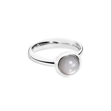         Weißgold, Ringe, Tamara Comolli BOUTON Ring Small mit Mondstein