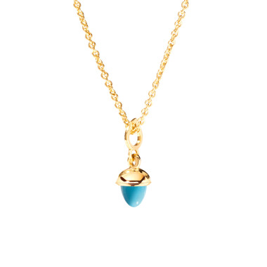         Gelbgold, Halsschmuck, Tamara Comolli MiniMIKADO Anhänger mit Türkis
