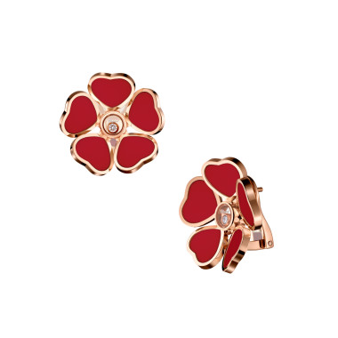         Roségold, Ohrringe, Chopard Happy Hearts Flowers Ohrringe