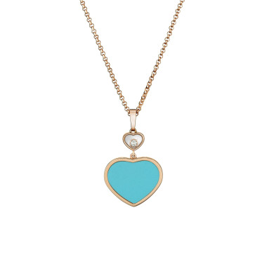         Roségold, Halsschmuck, Chopard Happy Hearts Anhänger mit Halskette