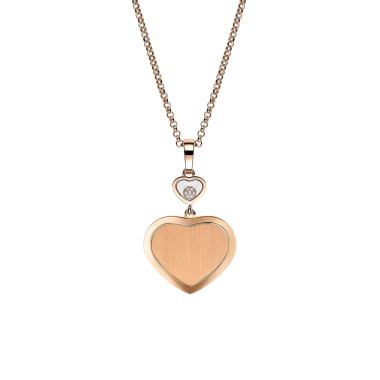         Roségold, Halsschmuck, Chopard Happy Hearts Golden Hearts Anhänger mit Halskette