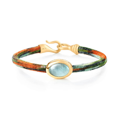         Nylon, Armschmuck, Ole Lynggaard Copenhagen Life Armband mit Aquamarin