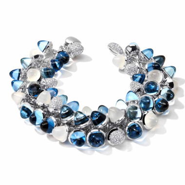        Weißgold, Armschmuck, Tamara Comolli MIKADO Flamenco Armband 'Ocean' mit Diamant-Pavé