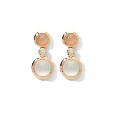         Roségold, Ohrringe, Tamara Comolli BOUTON Ohrhänger 2 Cabochons 'Camel'