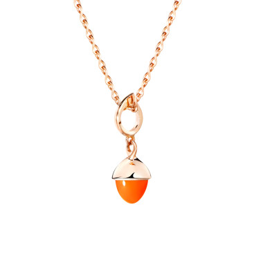         Roségold, Halsschmuck, Tamara Comolli MIKADO Flamenco Anhänger mit Karneol