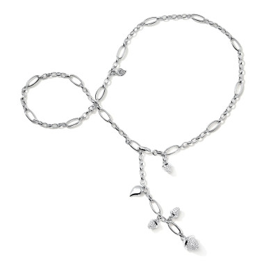         Weißgold, Halsschmuck, Tamara Comolli MIKADO Halskette mit Diamant-Pavé