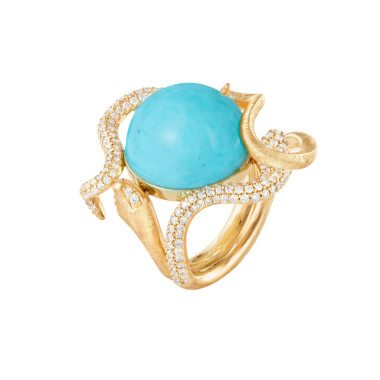         Gelbgold, Ringe, Ole Lynggaard Copenhagen Snakes Ring mit Diamant-Pavé