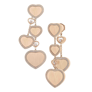         Roségold, Ohrringe, Chopard Happy Hearts Golden Hearts Ohrhänger