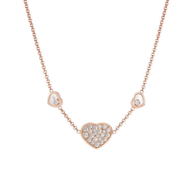         Roségold, Halsschmuck, Chopard Happy Hearts Halskette