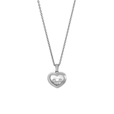         Weißgold, Halsschmuck, Chopard Happy Diamonds Icons Anhänger mit Halskette