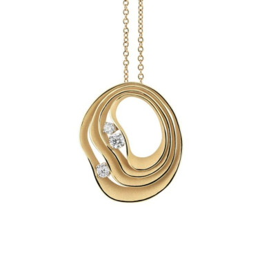         Gelbgold, Halsschmuck, Annamaria Cammilli Dune Precious Anhänger mit Halskette