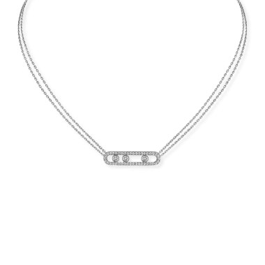         Weißgold, Halsschmuck, Messika Move Classique Pavé Halskette