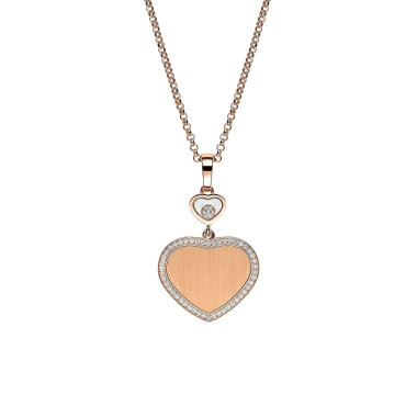         Roségold, Halsschmuck, Chopard Happy Hearts Golden Hearts Anhänger mit Halskette