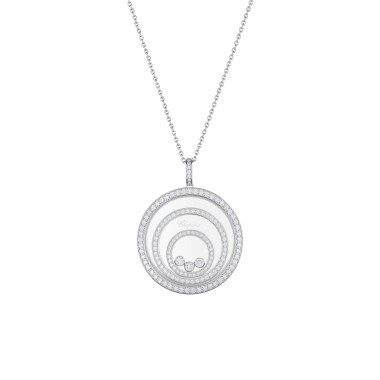         Weißgold, Halsschmuck, Chopard Happy Spirit Anhänger mit Halskette