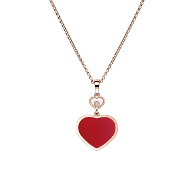         Roségold, Halsschmuck, Chopard Happy Hearts Anhänger mit Halskette