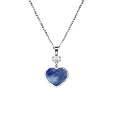         Weißgold, Halsschmuck, Chopard Happy Hearts Anhänger mit Halskette