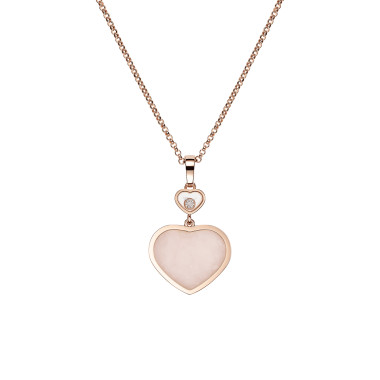         Roségold, Halsschmuck, Chopard Happy Hearts Anhänger mit Halskette
