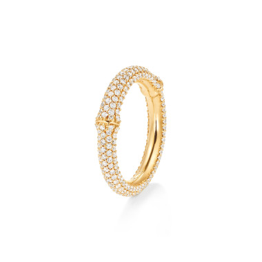         Gelbgold, Ringe, Ole Lynggaard Copenhagen Nature Ring IV mit Diamant-Pavé