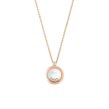         Roségold, Halsschmuck, Chopard Happy Diamonds Icons Anhänger mit Halskette