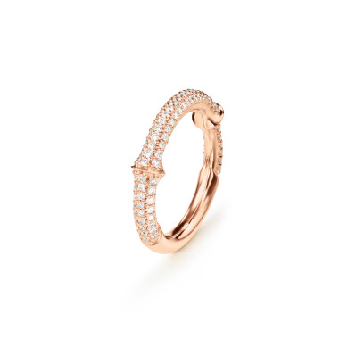         Roségold, Ringe, Ole Lynggaard Copenhagen Nature Ring IV mit Diamant-Pavé