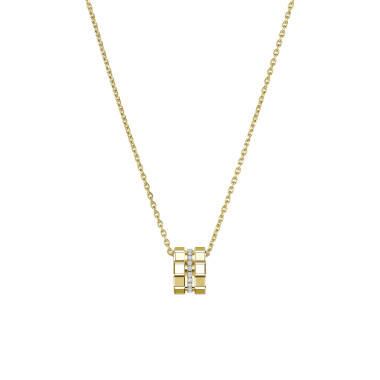         Gelbgold, Halsschmuck, Chopard Ice Cube Anhänger mit Halskette