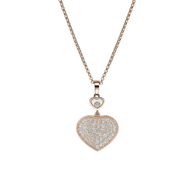         Roségold, Halsschmuck, Chopard Happy Hearts Anhänger mit Halskette