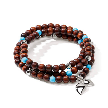        Weißgold, Armschmuck, Tamara Comolli INDIA Armband mit Snakewood und Türkis Medium