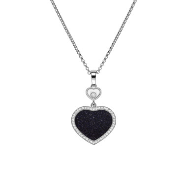         Weißgold, Halsschmuck, Chopard Happy Hearts Anhänger mit Halskette